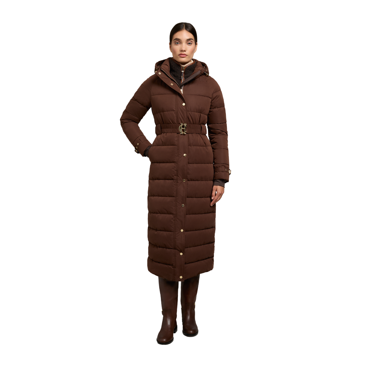 Arosa Luxe Longline Coat Walnut