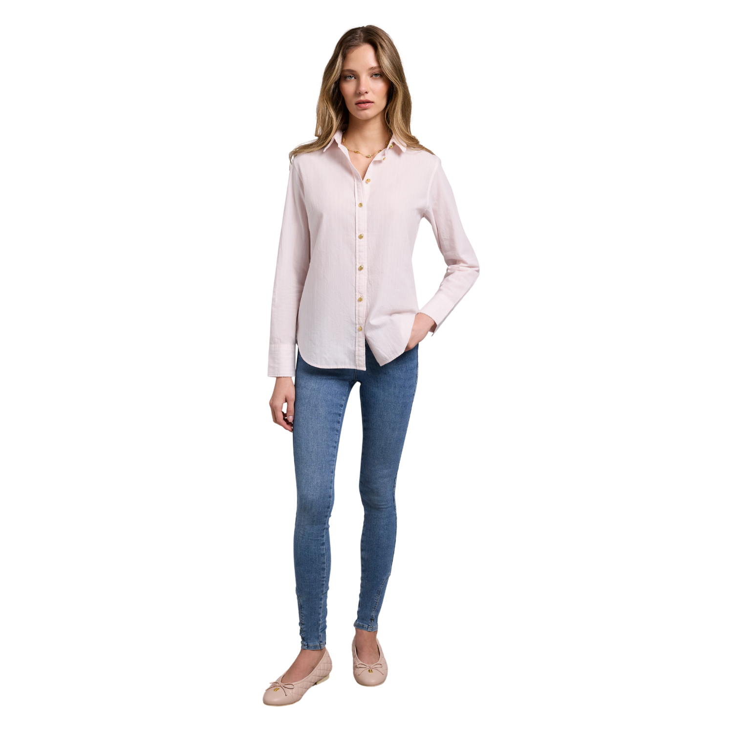 Classic Fit Shirt Soft Pink Stripe