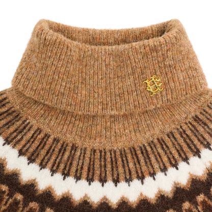 Colorado Roll Neck Chocolate Fairisle