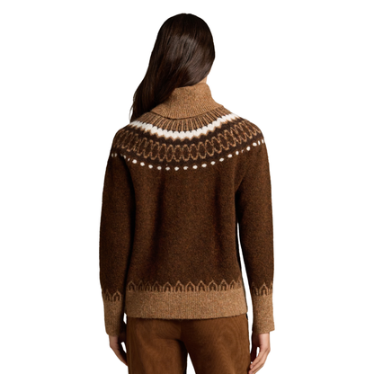 Colorado Roll Neck Chocolate Fairisle