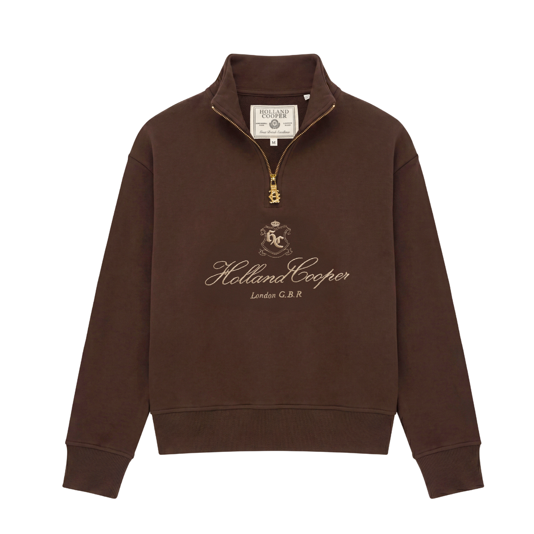 Essential Relaxed Quarter Zip Sweat Walnut