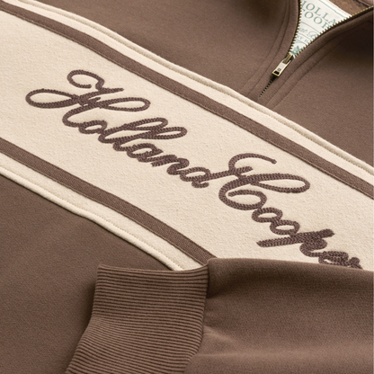 Relaxed Signature Quarter Zip Sweat Chestnut