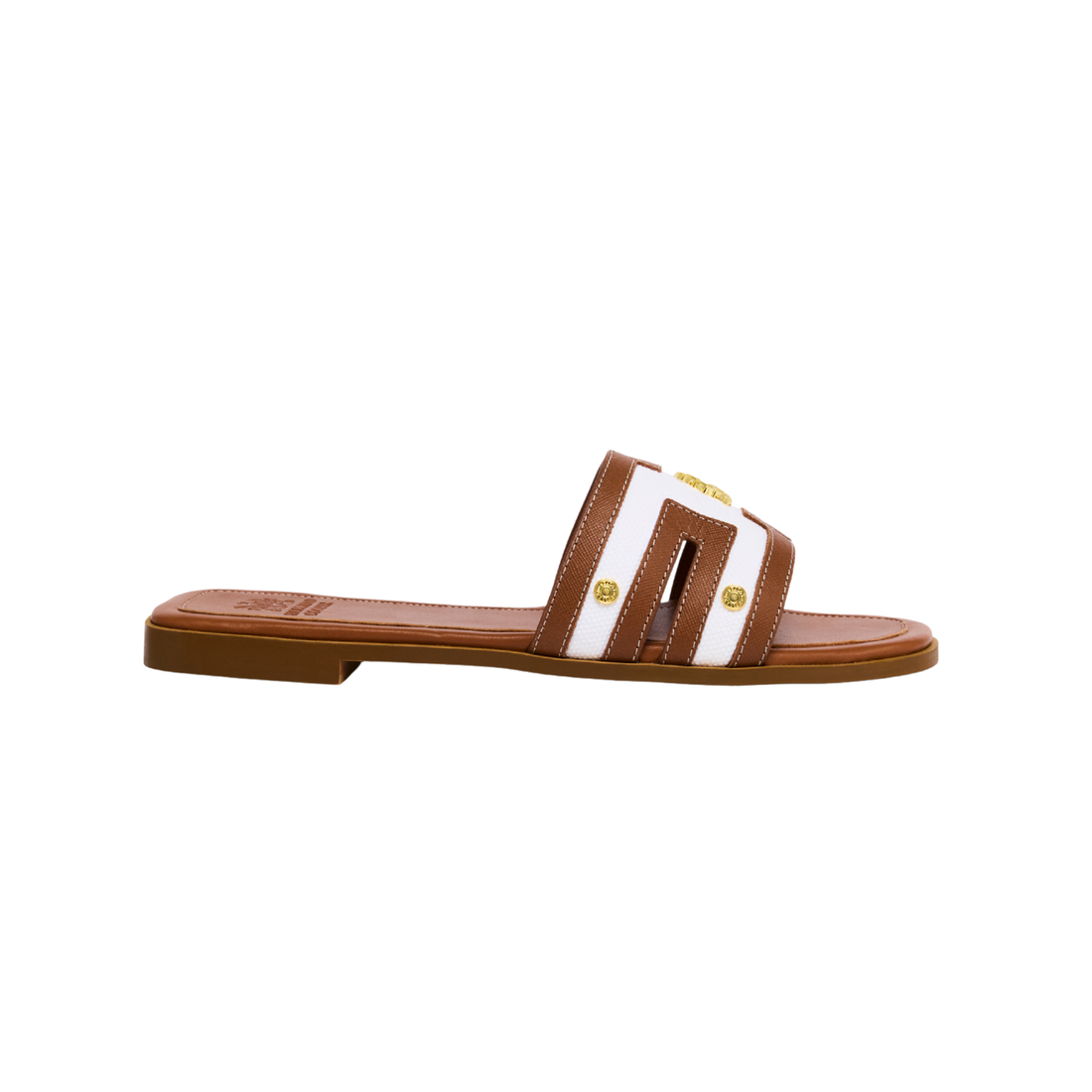 Heraldic Monogram Slides Natural Tan