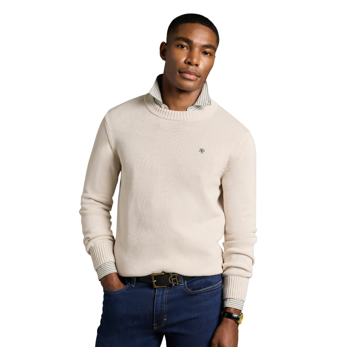 Heritage Crew Neck Knit Stone
