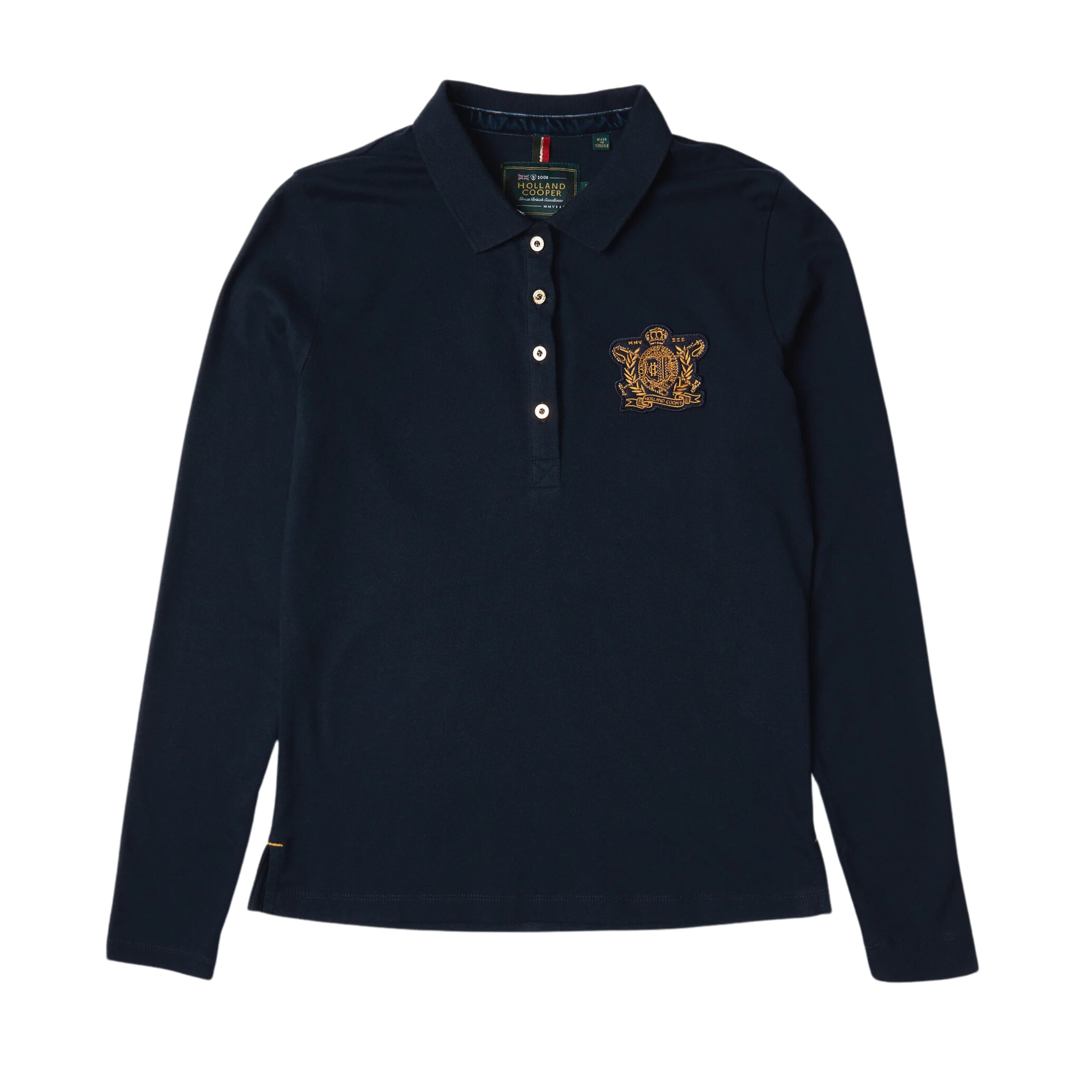 Long Sleeve Crest Polo Ink Navy