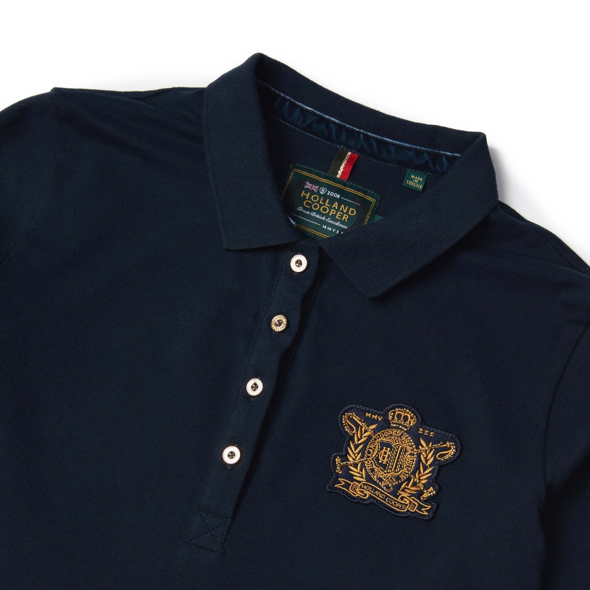 Long Sleeve Crest Polo Ink Navy