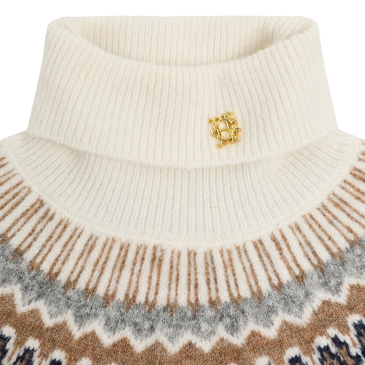 Colorado Roll Neck Ink Navy Fairisle