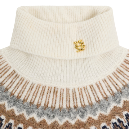Colorado Roll Neck Ink Navy Fairisle