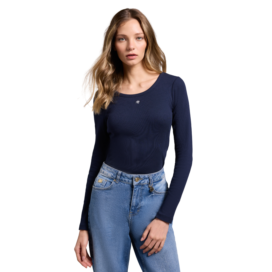 Rebecca Long Sleeve Top Ink Navy