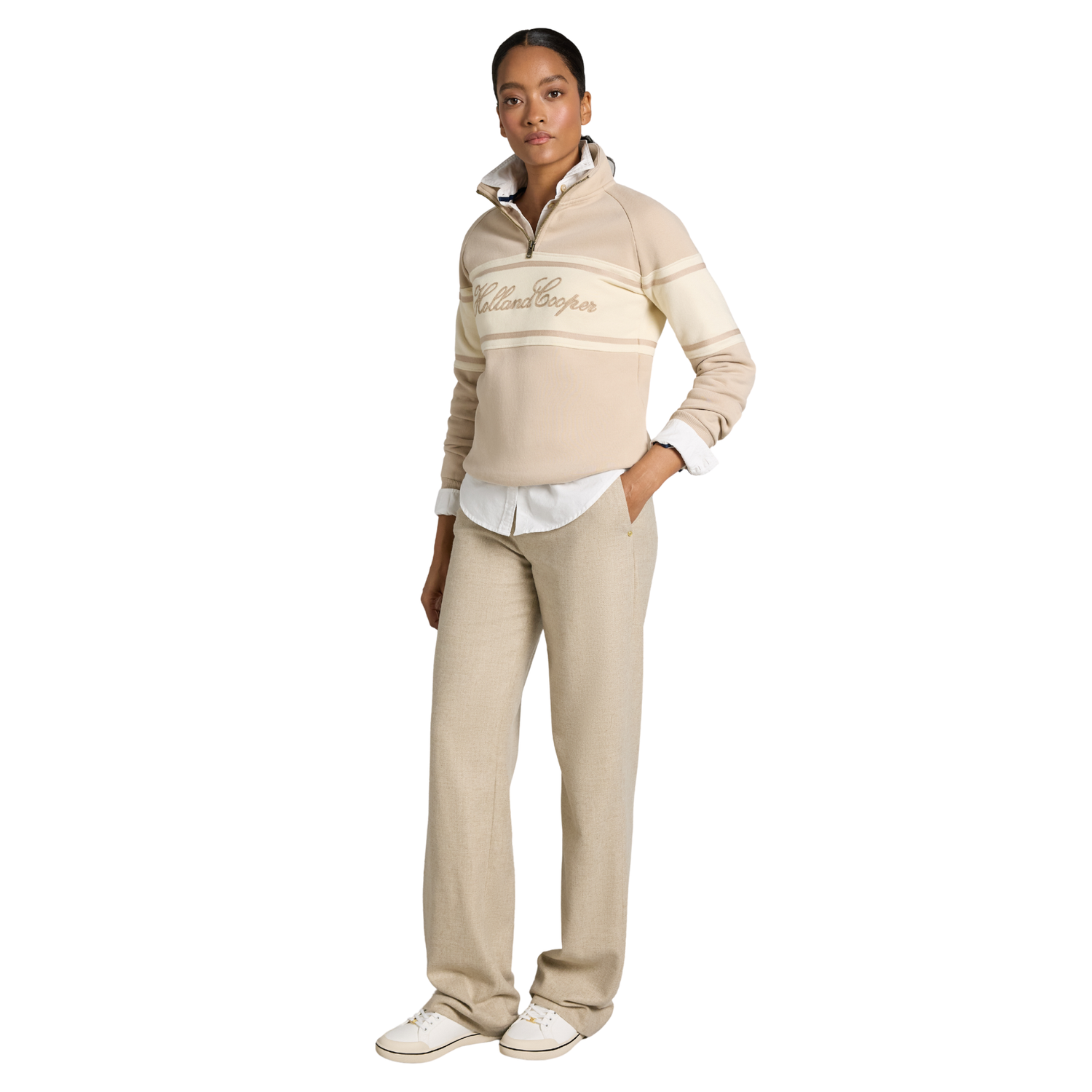 Signature Quarter Zip Sweat Stone