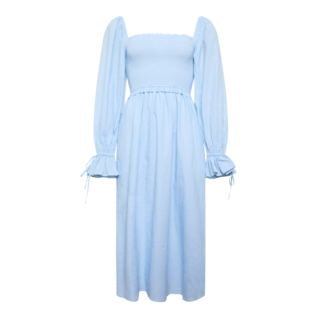 Smock Dress Pale Blue Chambray