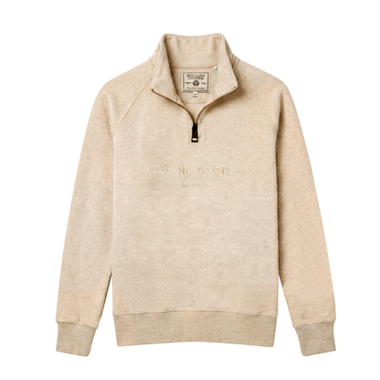 Sporting Goods Zip Henley Oatmeal Marl