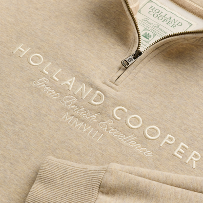 Sporting Goods Zip Henley Oatmeal Marl