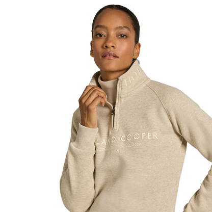Sporting Goods Zip Henley Oatmeal Marl