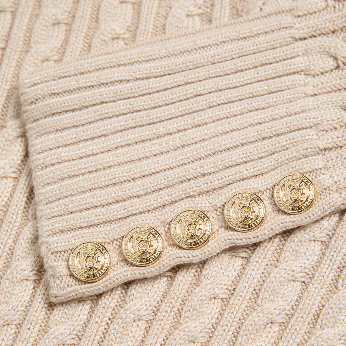 Seattle Cable V-Neck Knit Oatmeal