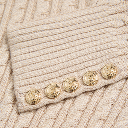 Seattle Cable V-Neck Knit Oatmeal