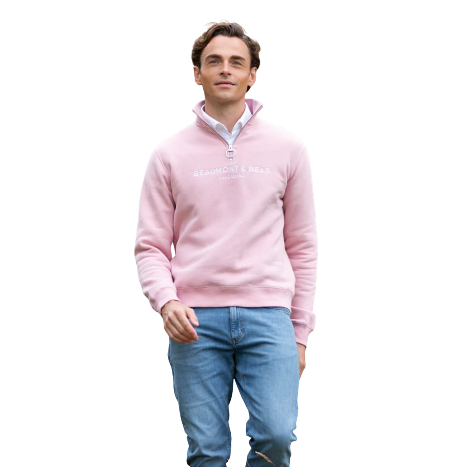 Kingswear Unisex Quarter Zip Dusty Pink