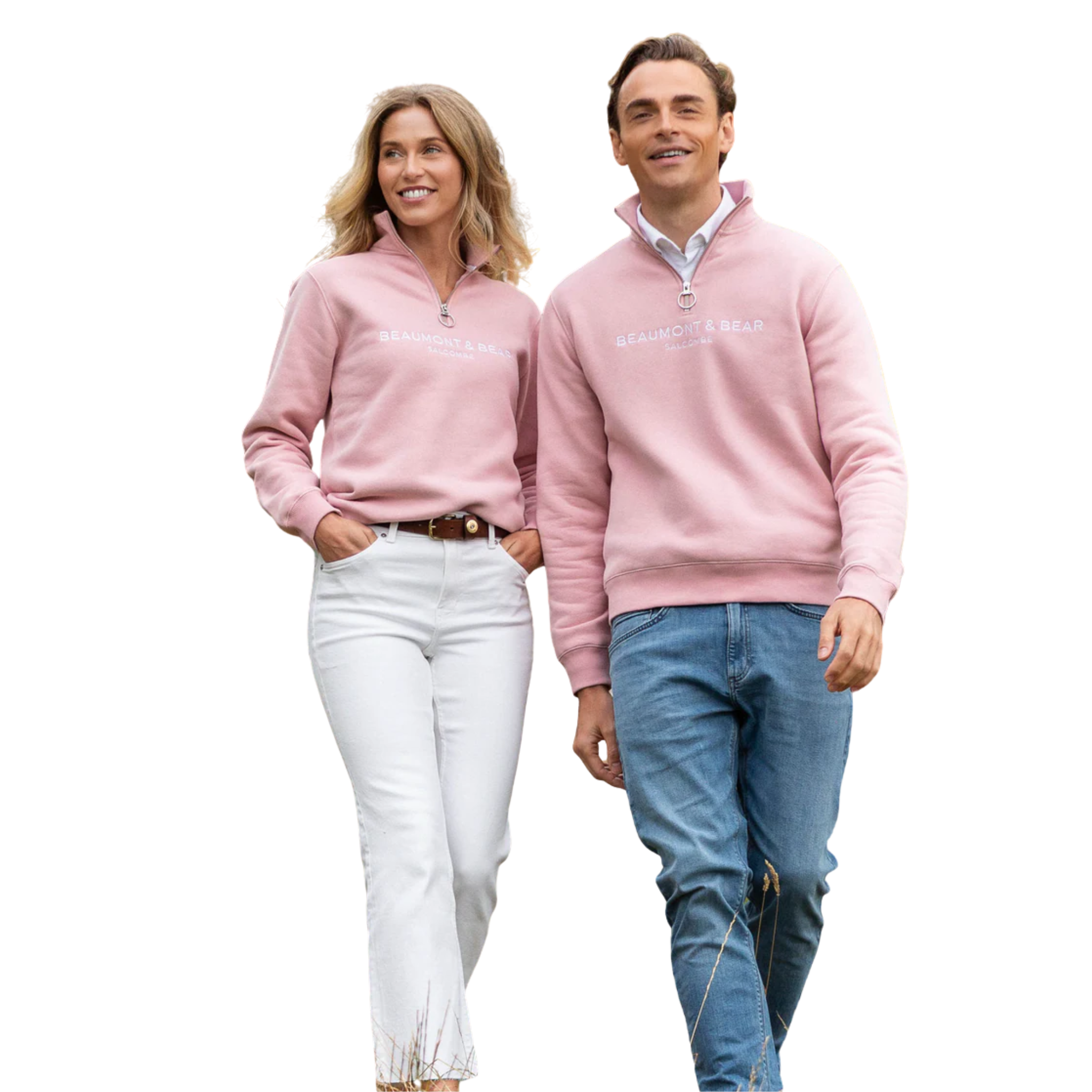 Kingswear Unisex Quarter Zip Dusty Pink