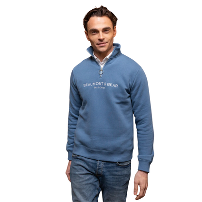 Kingswear Unisex Quarter Zip Vintage Blue