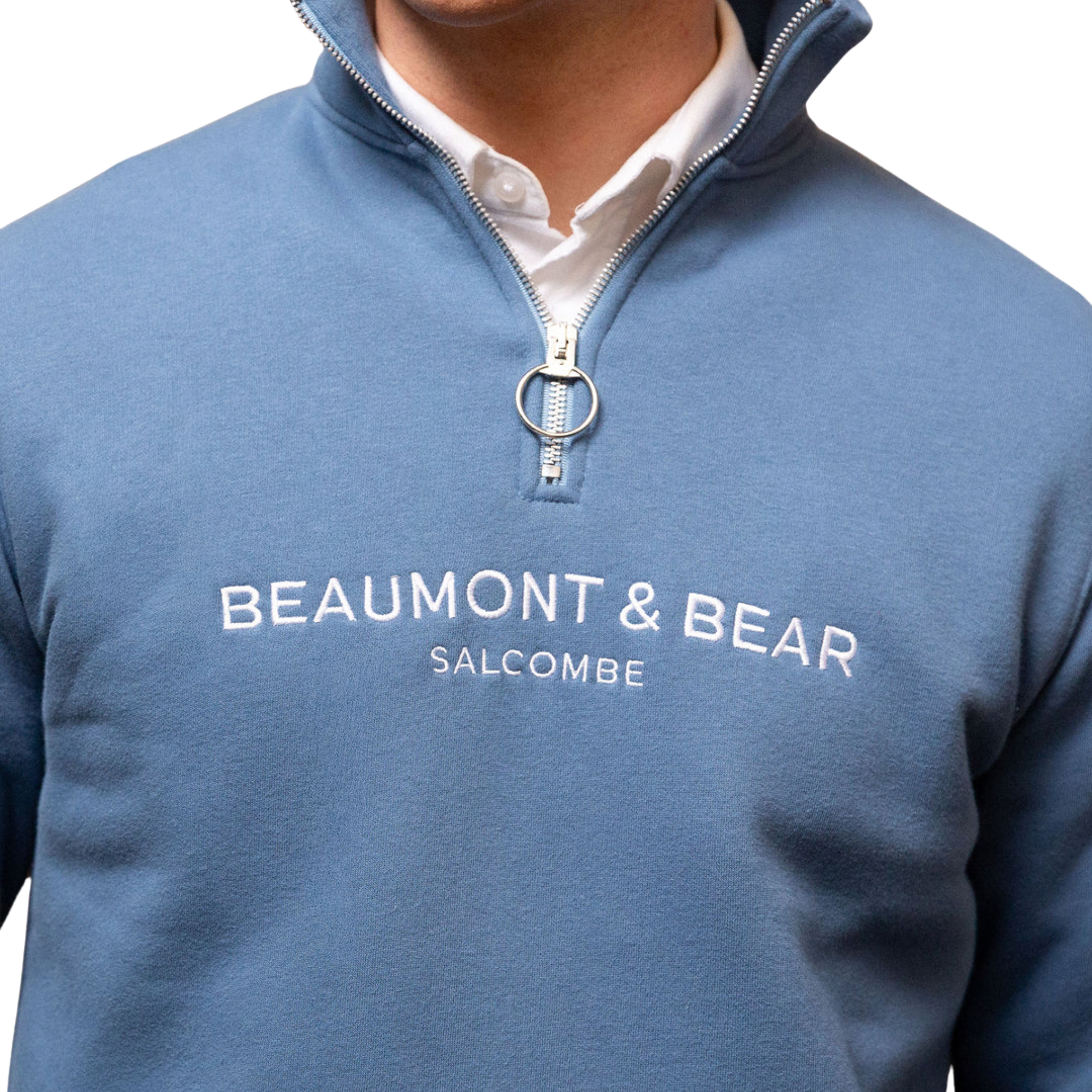 Kingswear Unisex Quarter Zip Vintage Blue