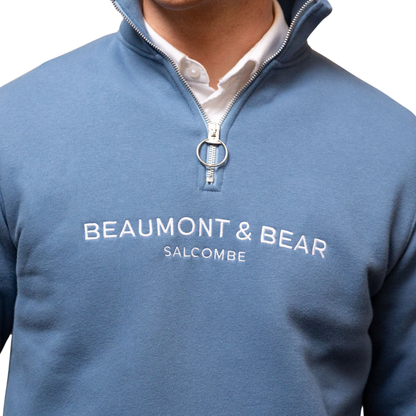 Kingswear Unisex Quarter Zip Vintage Blue