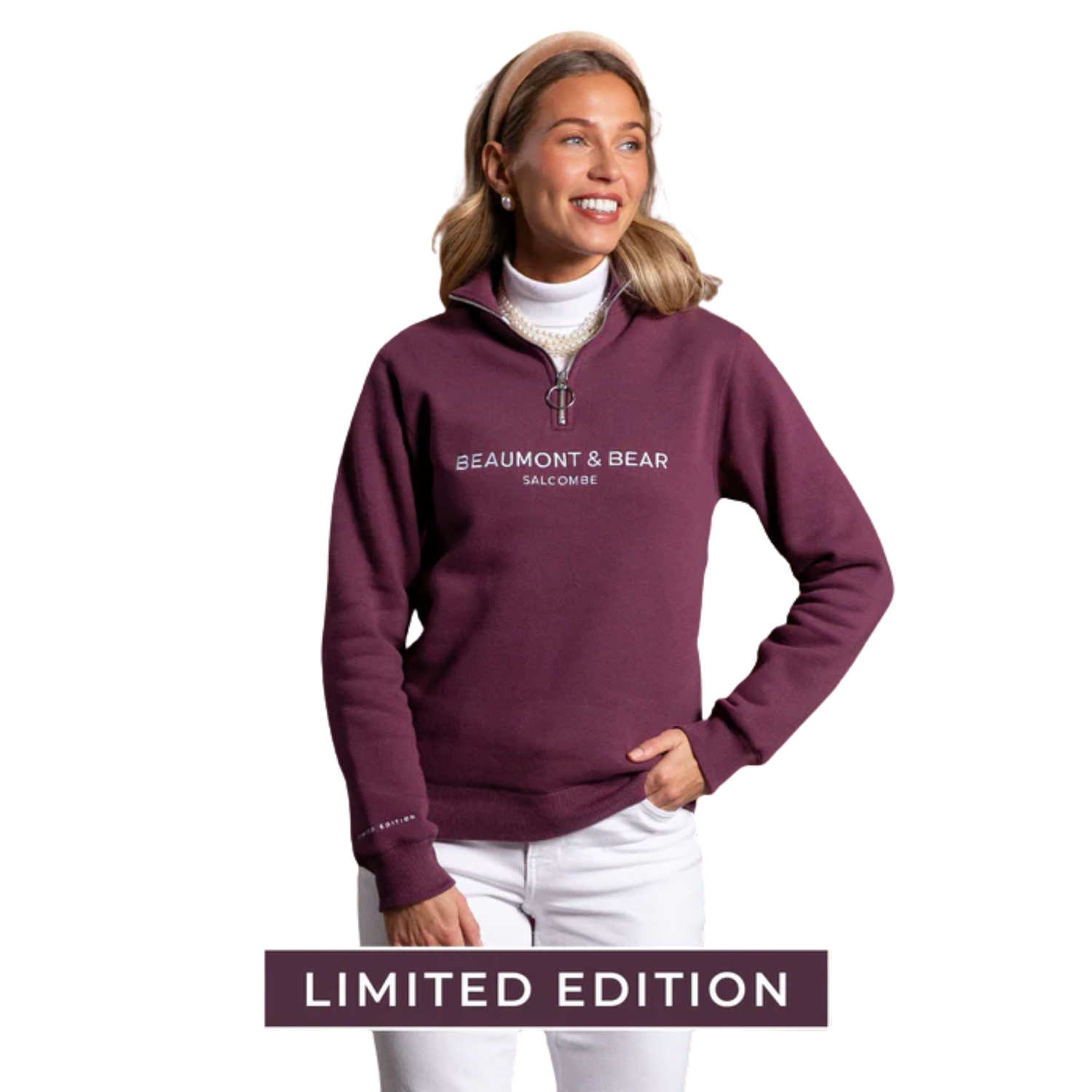 Kingswear Unisex Quarter Zip Berry - Limited Edition