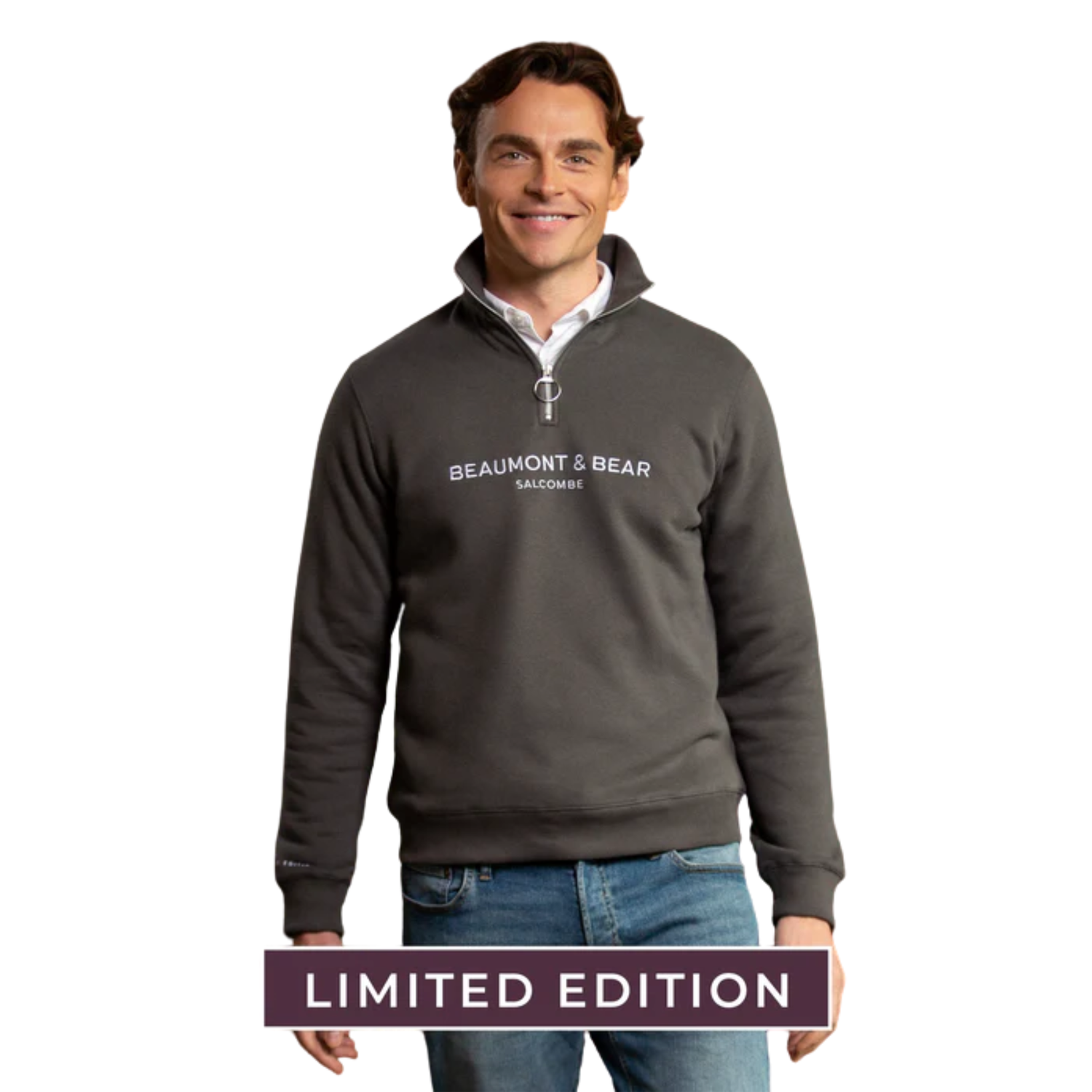 Kingswear Unisex Quarter Zip Charcoal - Limited Edition