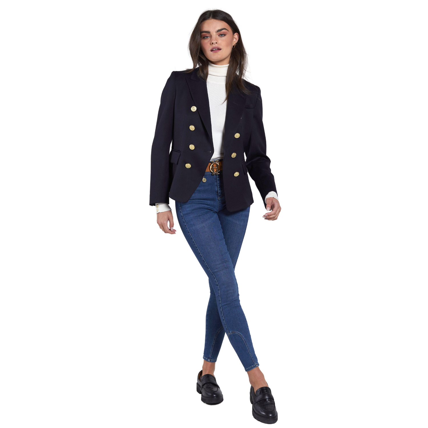 Knightsbridge Blazer Double Breasted Blazer Gold Buttons Womens