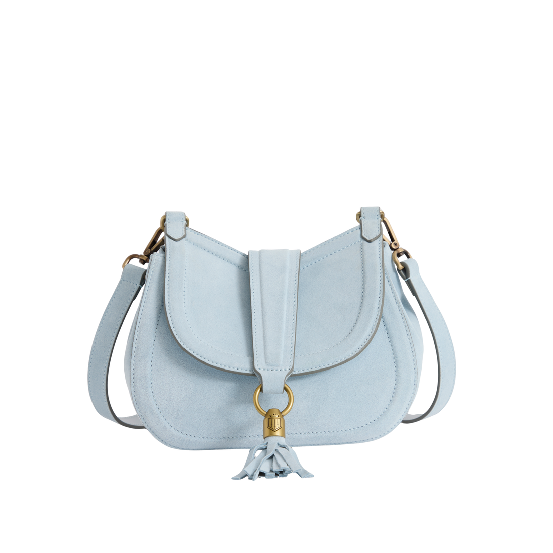 Langham Messenger Bag Sky Blue Suede