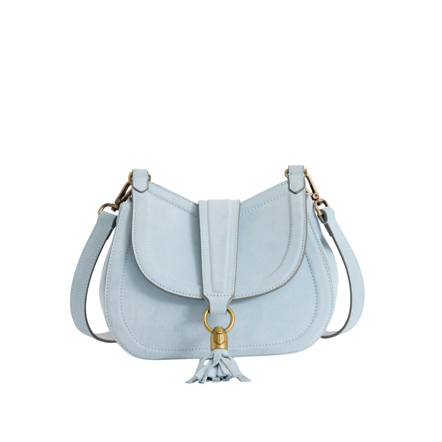Langham Messenger Bag Sky Blue Suede