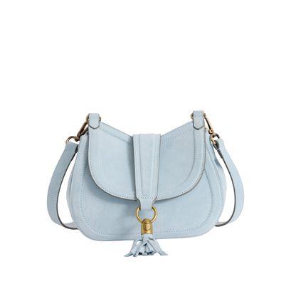 Langham Messenger Bag Sky Blue Suede