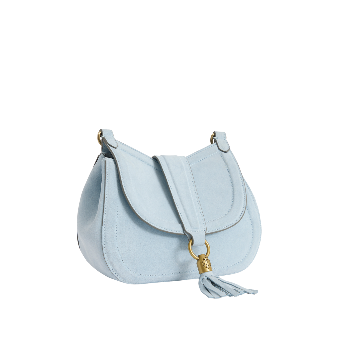 Langham Messenger Bag Sky Blue Suede