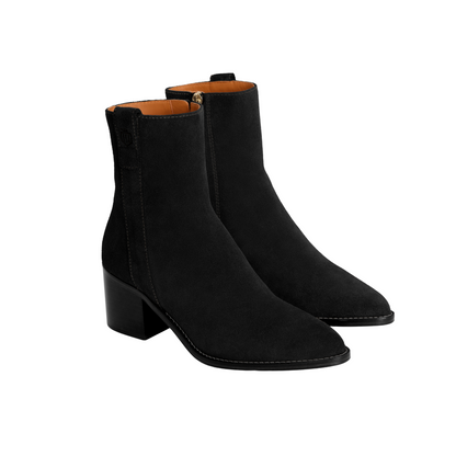Heeled Ludlow Ankle Boot Black Suede