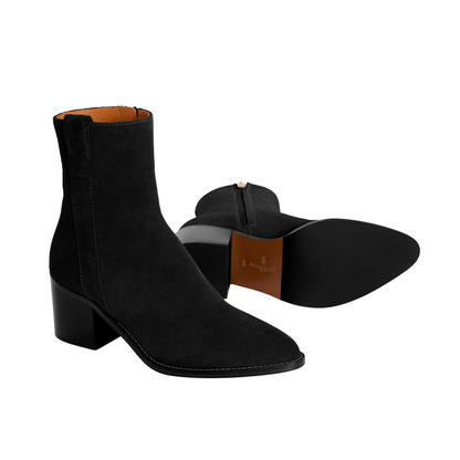 Heeled Ludlow Ankle Boot Black Suede