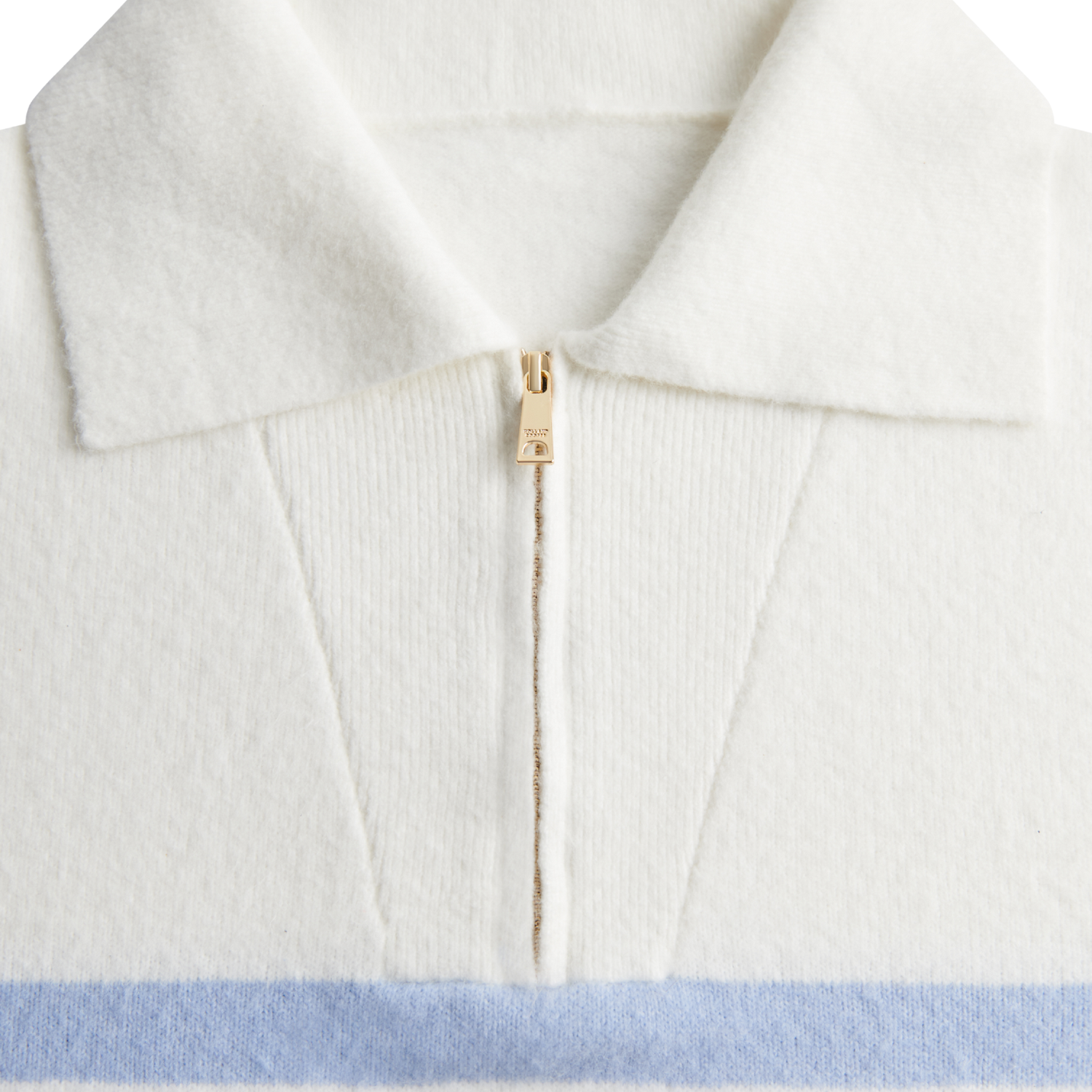Lydia Quarter Zip Knit Natural Powder Blue
