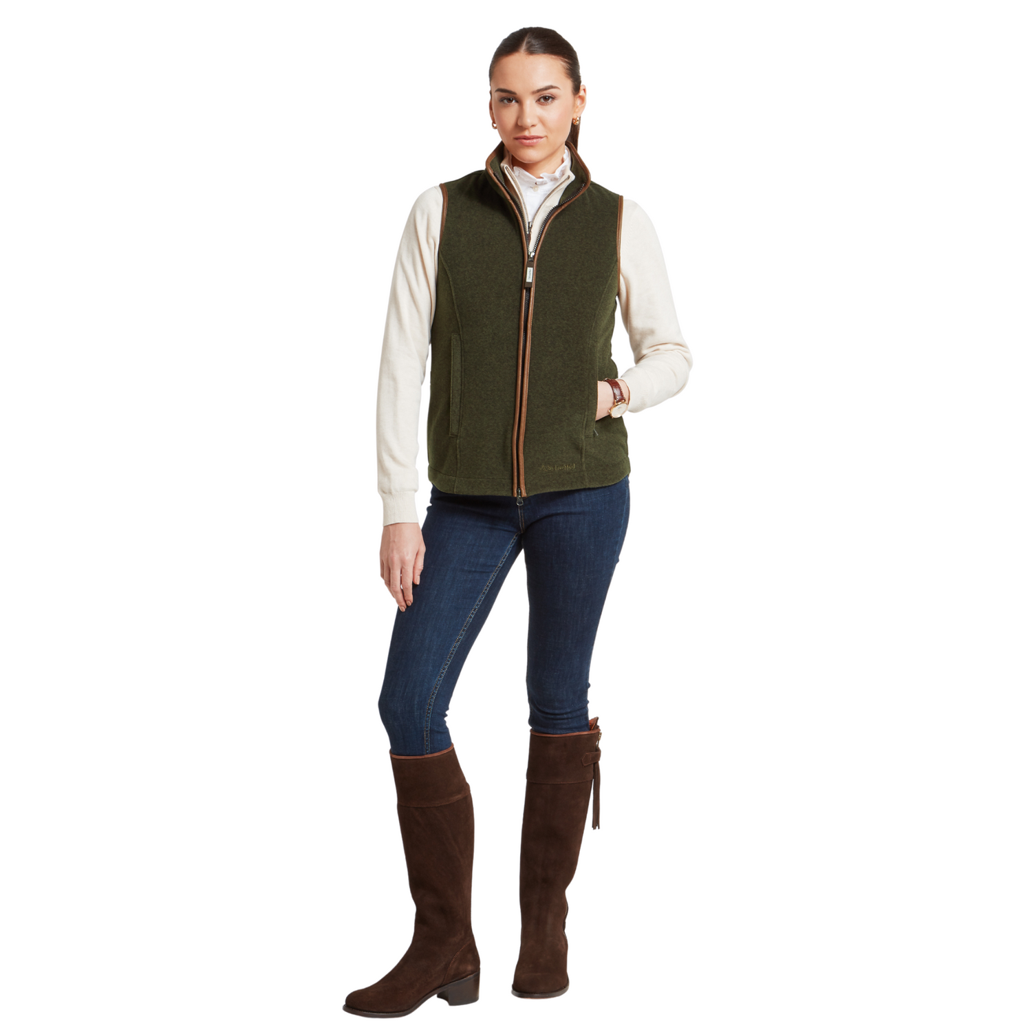 Lyndon Fleece Gilet Dark Olive