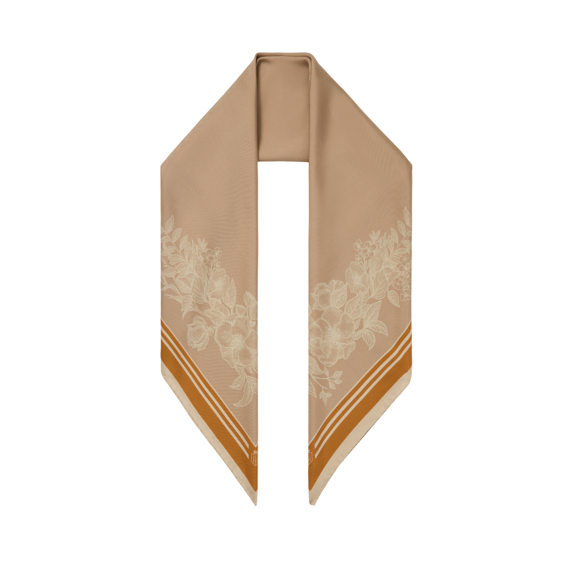 Mannington Silk Scarf Beige, Off White, Orange