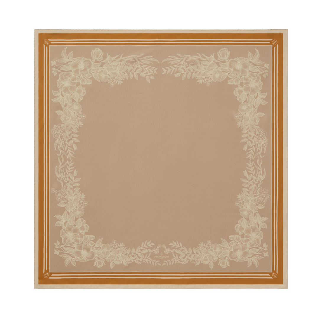 Mannington Silk Scarf Beige, Off White, Orange