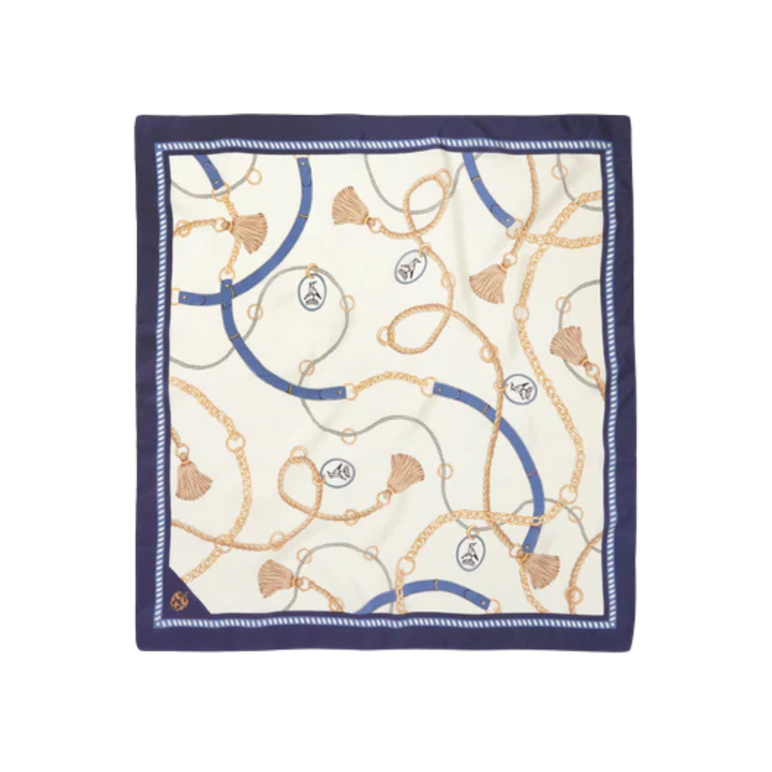 Melford Mini Silk Scarf Navy