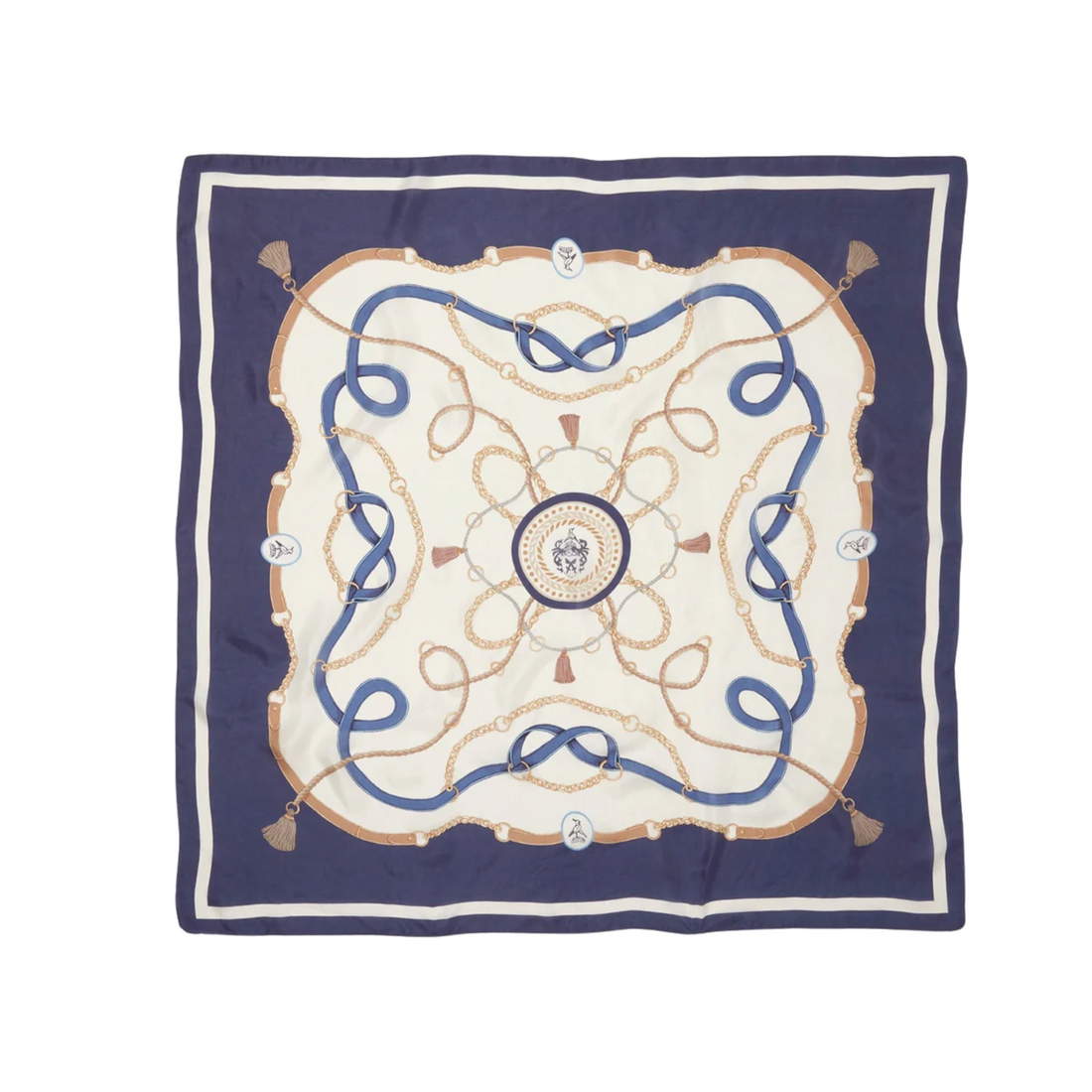 Melford Silk Scarf Navy