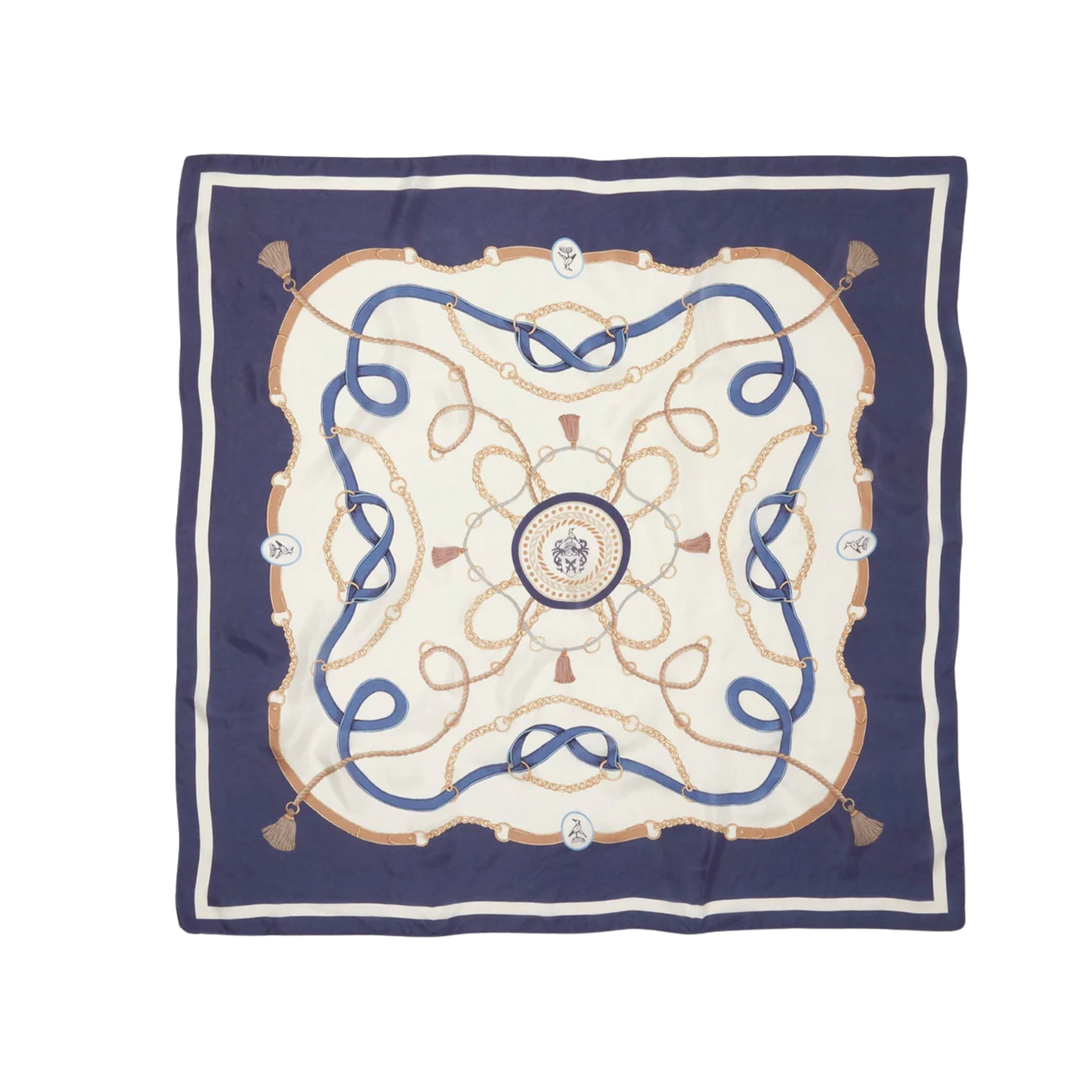 Melford Silk Scarf Navy