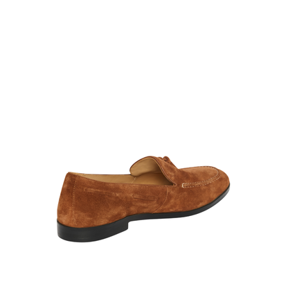 Suede Tassel Loafer Cognac