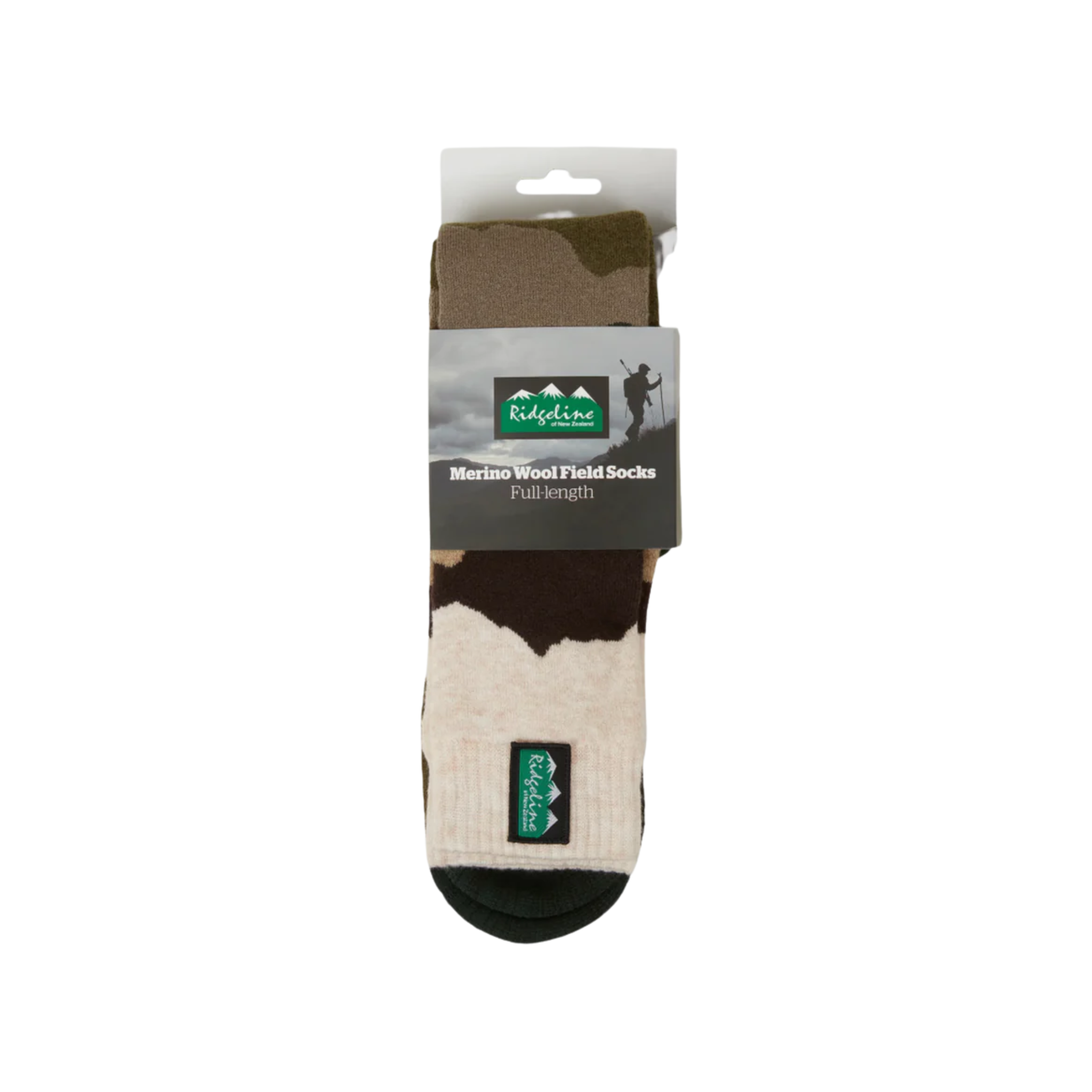 Ridgeline Merino Full Length Socks Olive Stripes