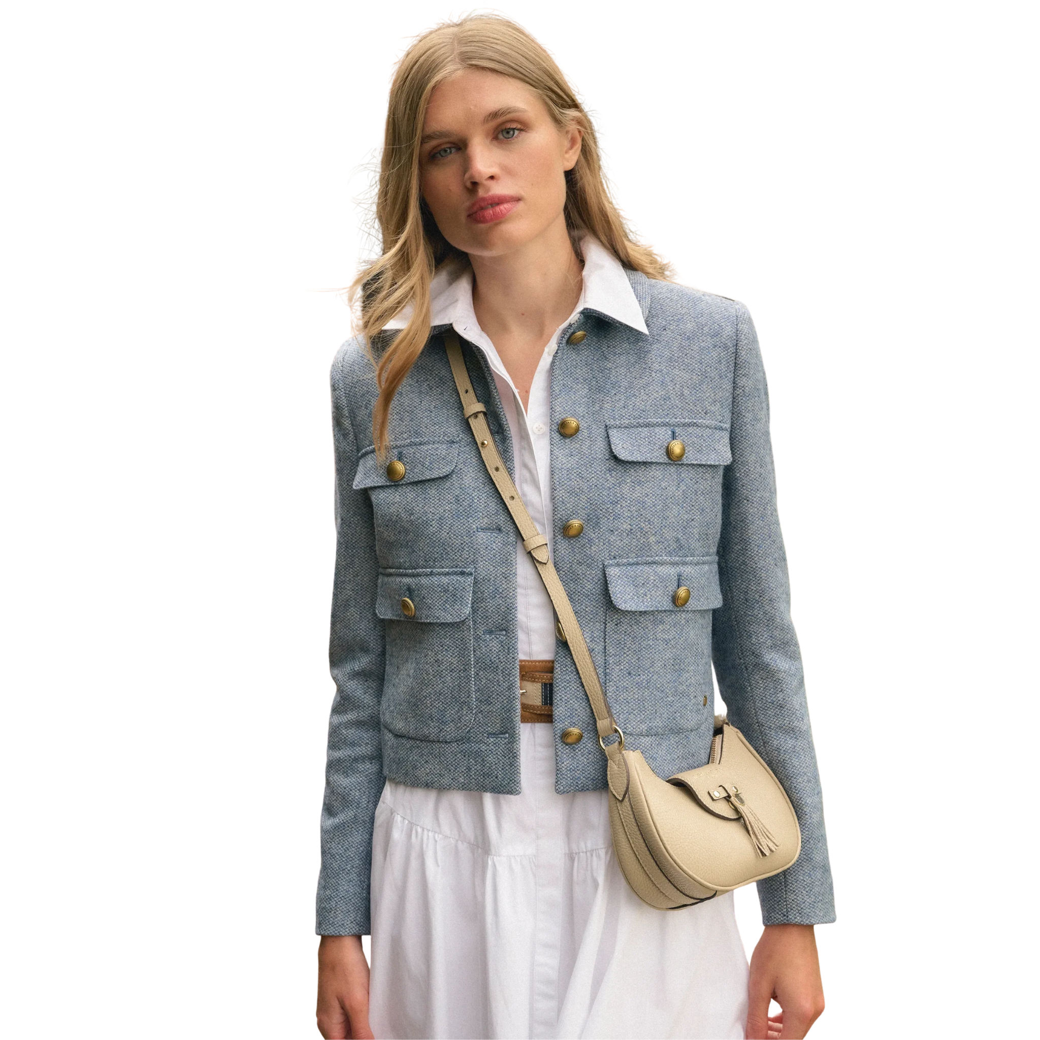 Micro Windsor Cross Body Stone Leather