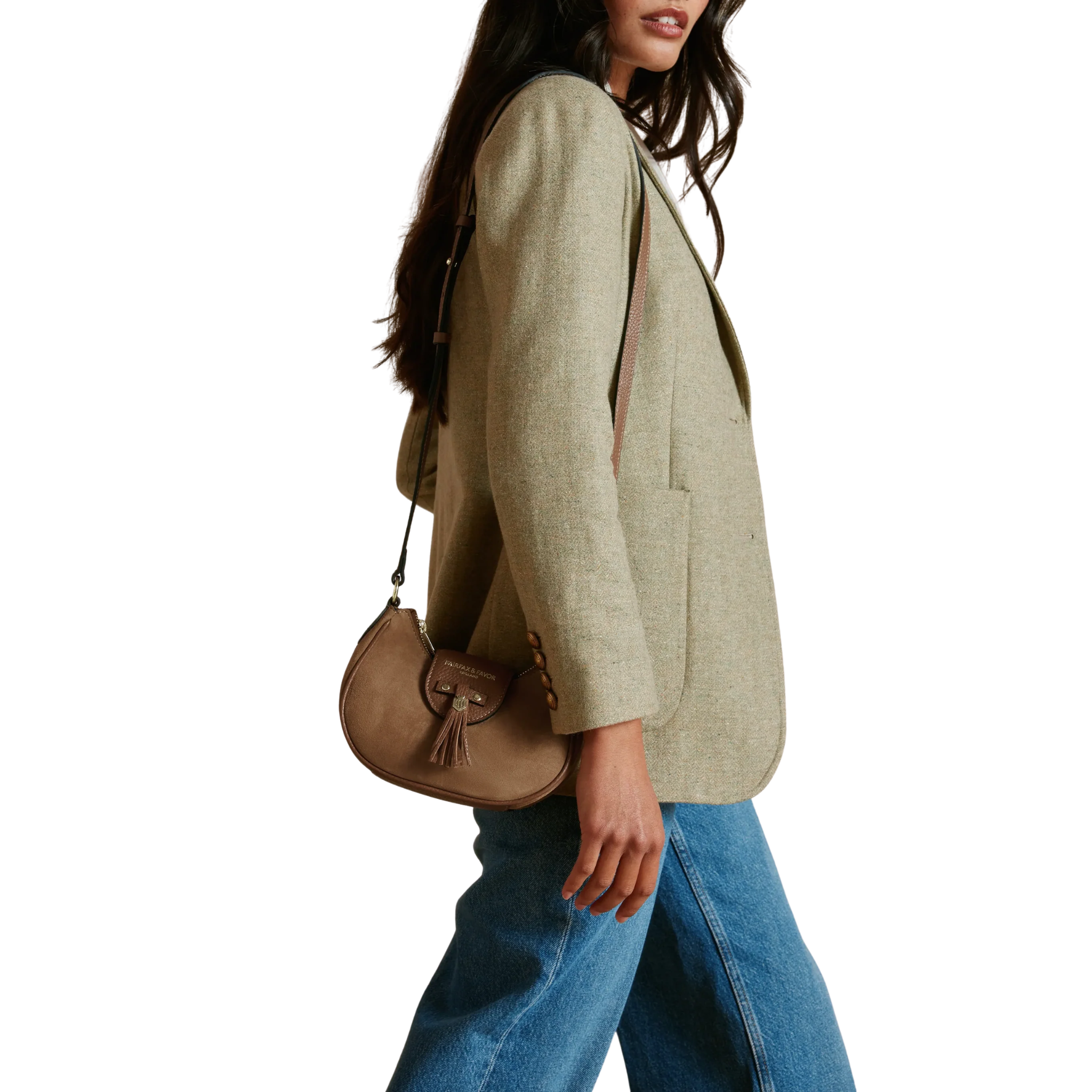 Micro Windsor Cross Body Tan Suede