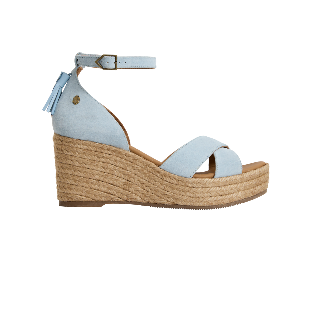 Valencia Mid Wedge Sky Blue Suede