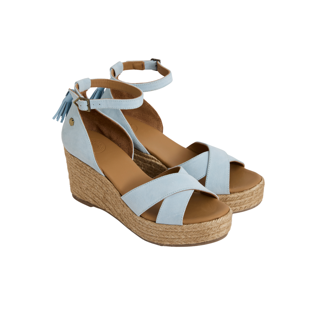 Valencia Mid Wedge Sky Blue Suede