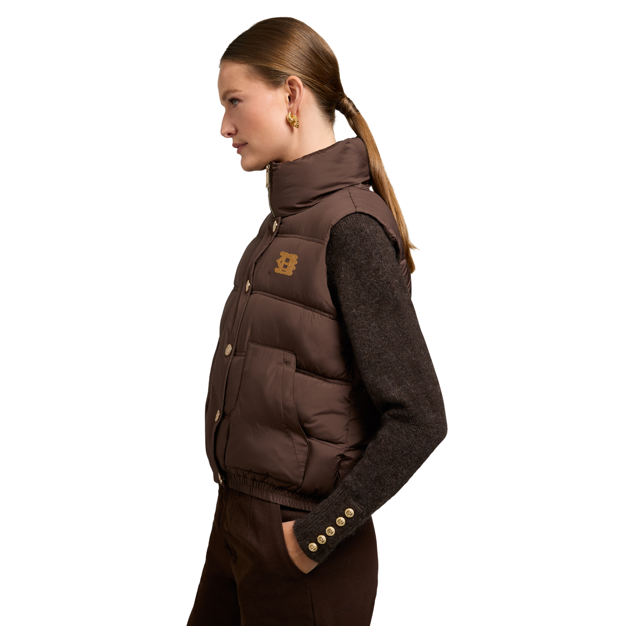 Milton Padded Gilet Chocolate