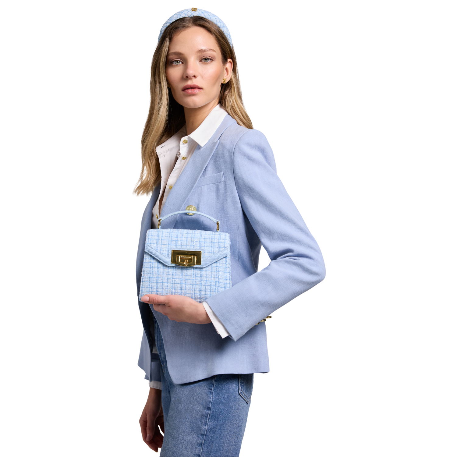 Mini Cheltenham Bag Ice Blue Boucle