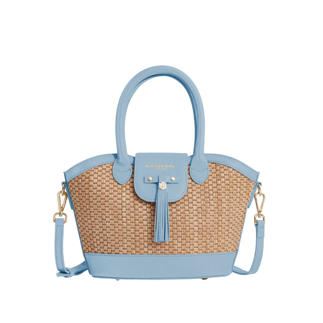 Mini Windsor Basket Bag Sky Blue Leather